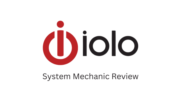 Red and black "iolo" logo with power symbol.